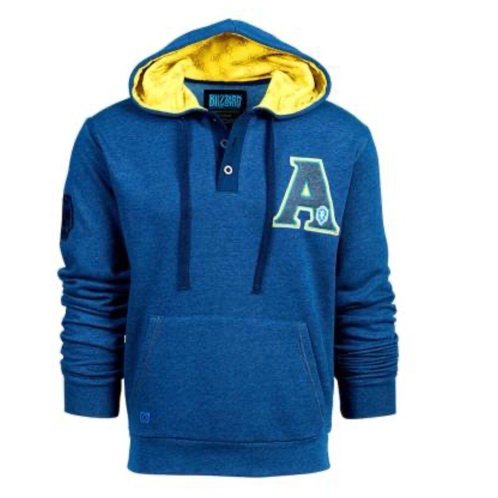 Blizzard Blue Varsity Alliance Hoodie World of Warcraft Adult Medium